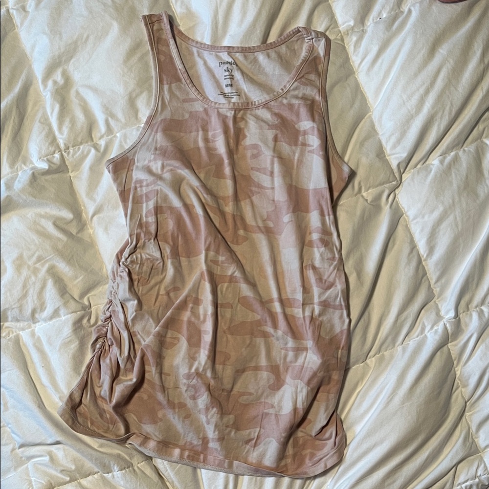 Maternity - lightest Pink Camouflage Tank Top